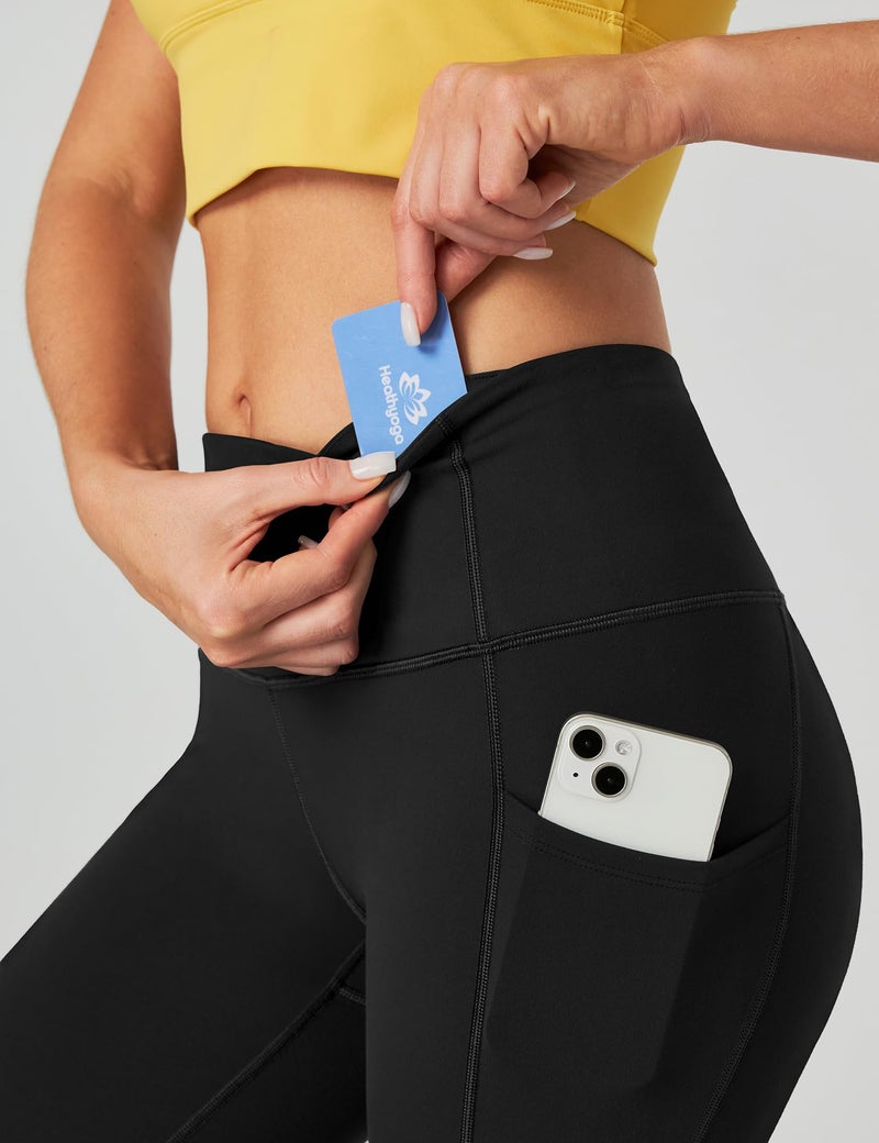 Heathyoga Capri Leggings for Women High Waisted Capri Leggings with Pockets for Women Yoga Pants with Pockets - Image 2